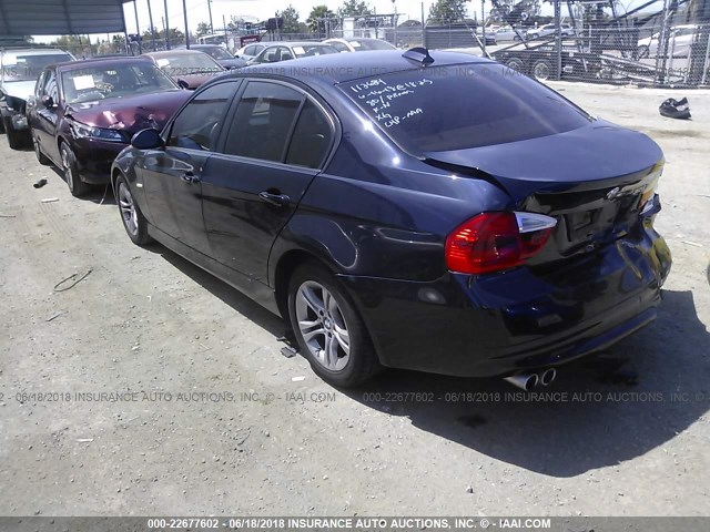 WBAVC53578FZ87655 - 2008 BMW 328 I SULEV BLACK photo 3