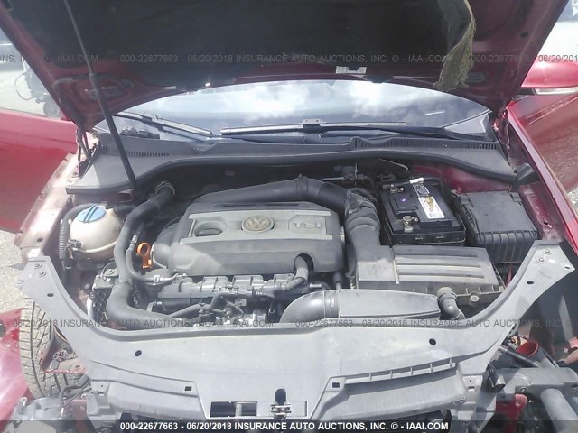 3VWRA71K19M037322 - 2009 VOLKSWAGEN JETTA WOLFSBURG 红色 照片 10