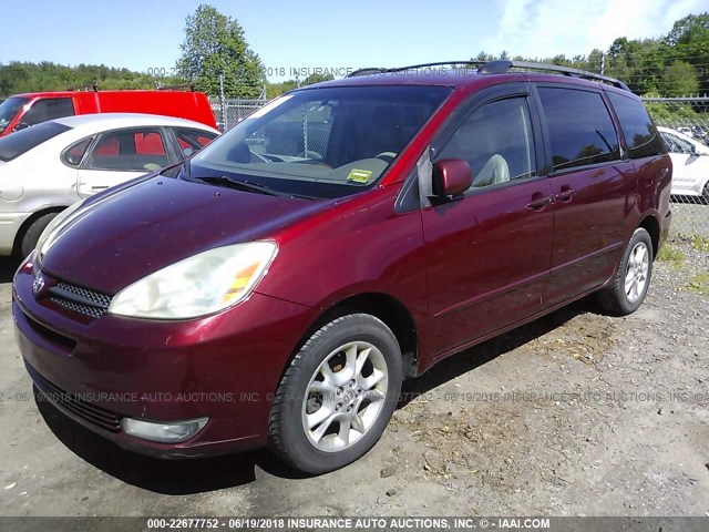 5TDBA22C55S033475 - 2005 TOYOTA SIENNA XLE/XLE LIMITED BURGUNDY photo 2