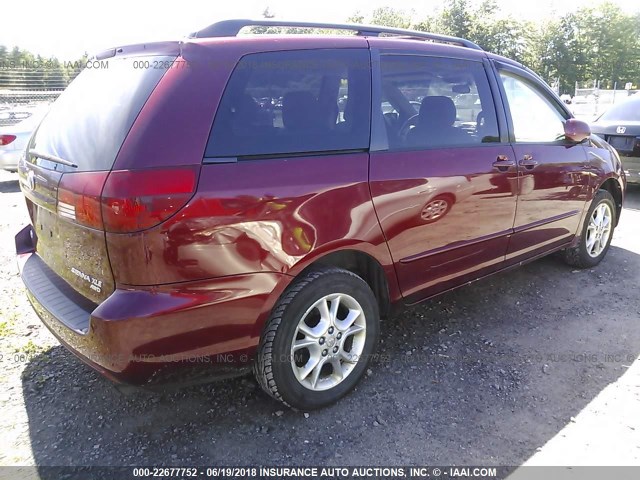 5TDBA22C55S033475 - 2005 TOYOTA SIENNA XLE/XLE LIMITED BURGUNDY photo 4