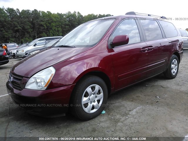 KNDMB233X66059334 - 2006 KIA SEDONA EX/LX RED photo 2