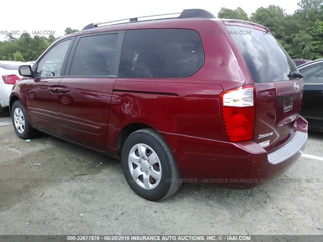 KNDMB233X66059334 - 2006 KIA SEDONA EX/LX RED photo 3