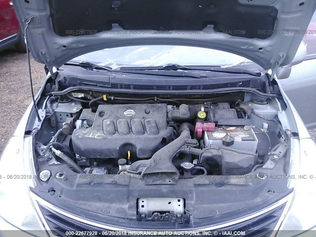 3N1BC1CP7AL368004 - 2010 NISSAN VERSA S/SL GRAY photo 10