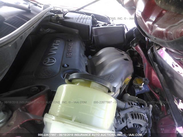 4T1BE46K48U222891 - 2008 TOYOTA CAMRY CE/LE/XLE/SE RED photo 10