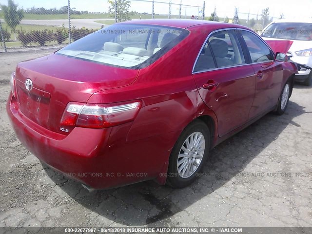 4T1BE46K48U222891 - 2008 TOYOTA CAMRY CE/LE/XLE/SE RED photo 4
