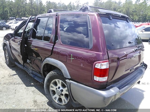 JN8DR09X31W562551 - 2001 NISSAN PATHFINDER LE/SE/XE MAROON photo 3