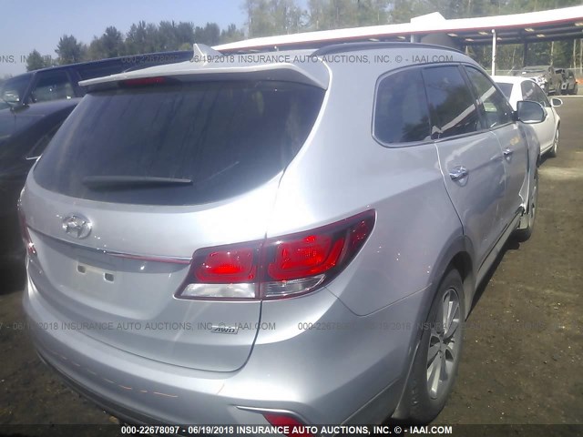 KM8SNDHF9HU194005 - 2017 HYUNDAI SANTA FE SE/LIMITED SILVER photo 4