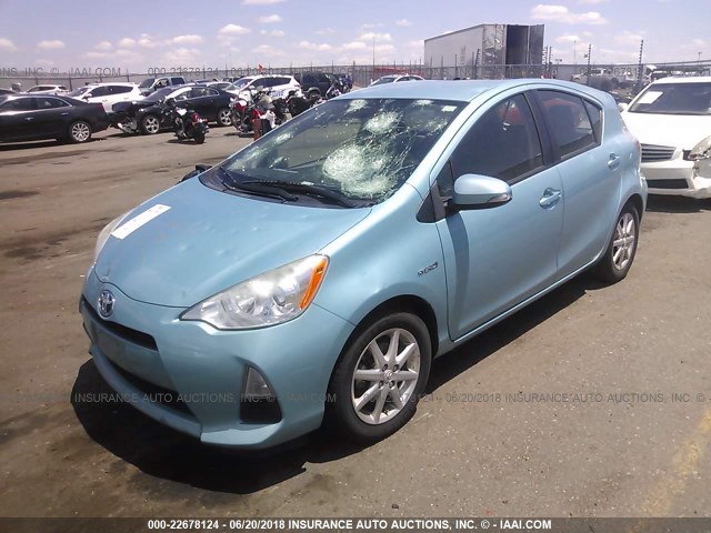 JTDKDTB31C1023419 - 2012 TOYOTA PRIUS C BLUE photo 2