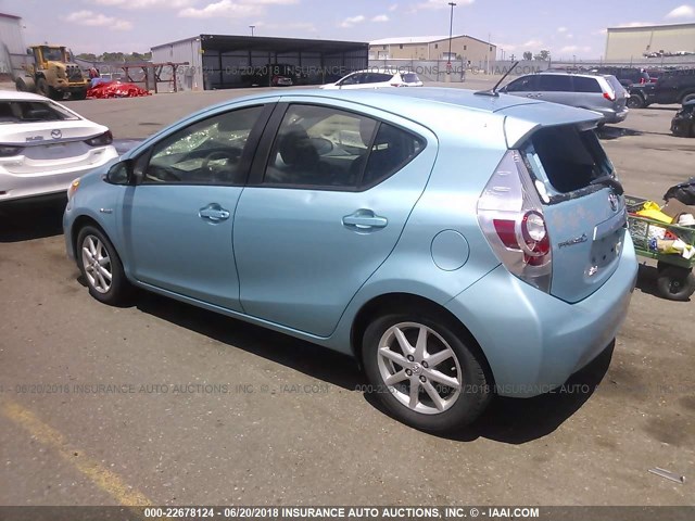 JTDKDTB31C1023419 - 2012 TOYOTA PRIUS C BLUE photo 3