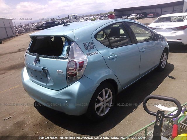 JTDKDTB31C1023419 - 2012 TOYOTA PRIUS C BLUE photo 4