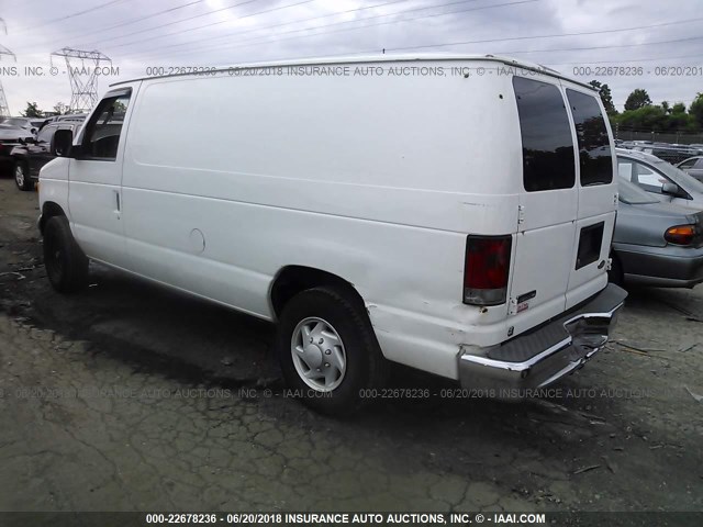 1FTNE14W97DB27988 - 2007 FORD ECONOLINE E150 VAN WHITE photo 3