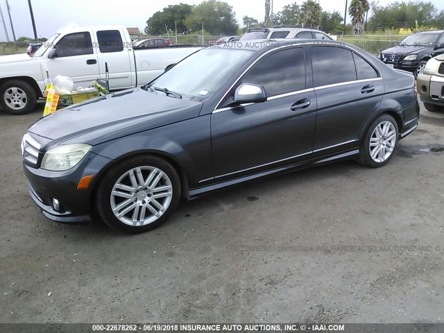 WDDGF81X79R074957 - 2009 MERCEDES-BENZ C 300 4MATIC GRAY photo 2