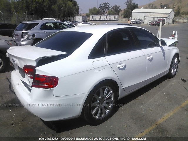 WAULF78K19N040109 - 2009 AUDI A4 2.0T QUATTRO WHITE photo 4