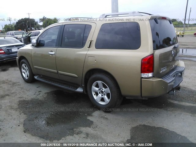 5N1AA08A24N741317 - 2004 NISSAN ARMADA SE/LE GOLD photo 3