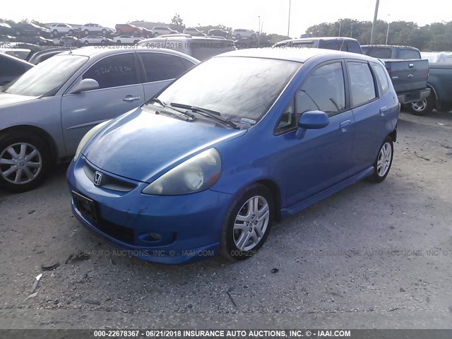 JHMGD38657S034753 - 2007 HONDA FIT S BLUE photo 2