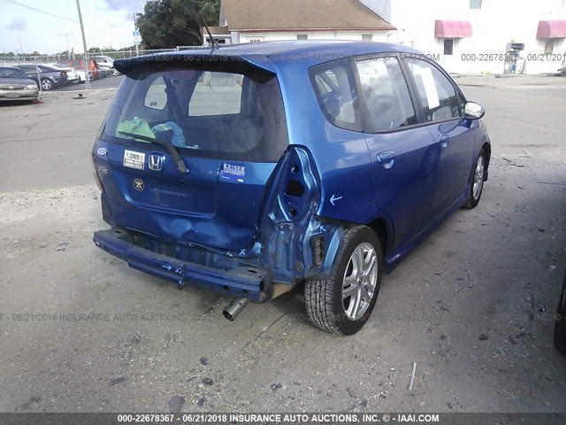 JHMGD38657S034753 - 2007 HONDA FIT S BLUE photo 4