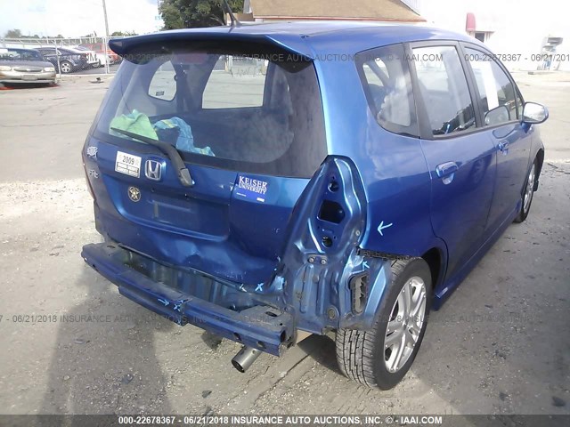 JHMGD38657S034753 - 2007 HONDA FIT S BLUE photo 6