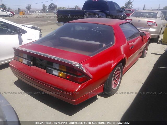 1G1FP21E4KL161490 - 1989 CHEVROLET CAMARO RED photo 4