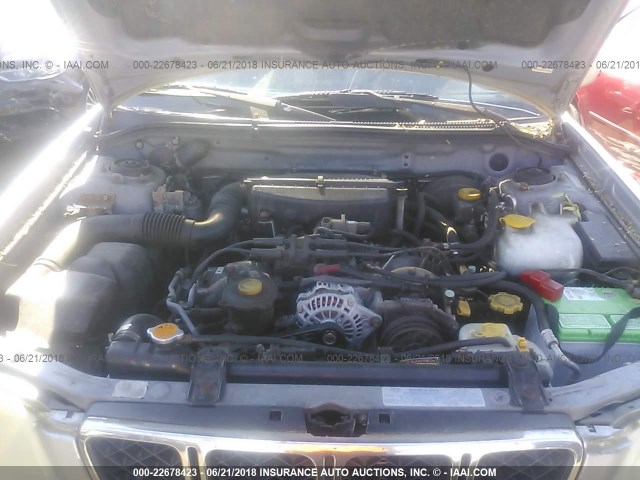 JF1SF65661H725831 - 2001 SUBARU FORESTER S SILVER photo 10