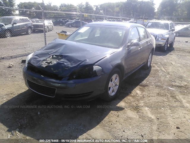 2G1WT58K689179823 - 2008 CHEVROLET IMPALA LT GRAY photo 2