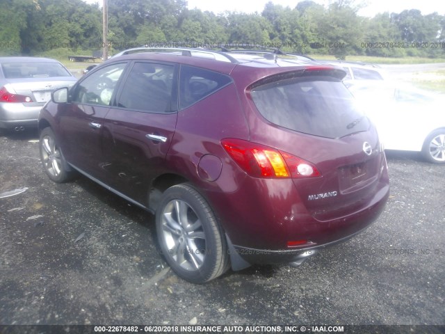 JN8AZ1MW1AW112758 - 2010 NISSAN MURANO S/SL/LE RED photo 3