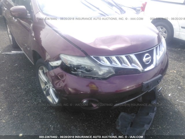 JN8AZ1MW1AW112758 - 2010 NISSAN MURANO S/SL/LE RED photo 6