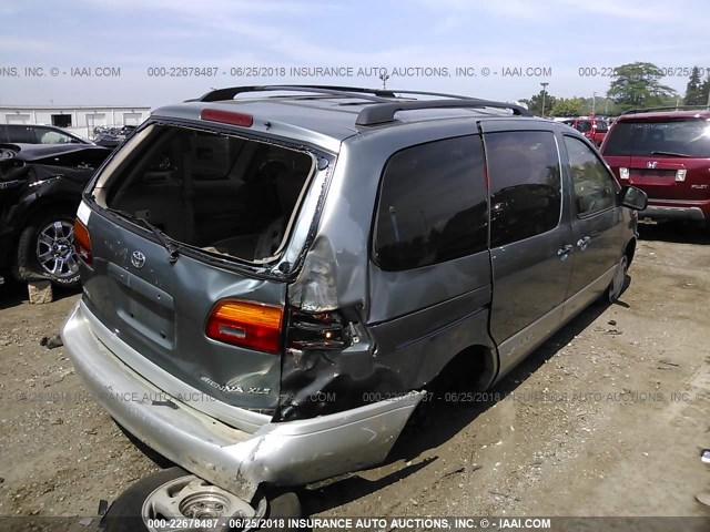 4T3ZF13C4XU091930 - 1999 TOYOTA SIENNA LE/XLE GREEN photo 4