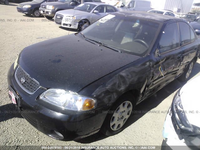 3N1CB51D7YL337174 - 2000 NISSAN SENTRA XE/GXE BLACK photo 2