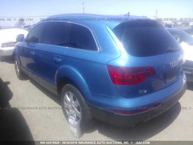 WA1BY74L87D062354 - 2007 AUDI Q7 3.6 QUATTRO PREMIUM ლურჯი ფოტო 3