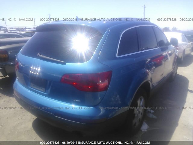 WA1BY74L87D062354 - 2007 AUDI Q7 3.6 QUATTRO PREMIUM ლურჯი ფოტო 4