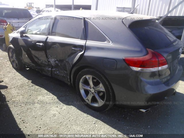 4T3BK3BBXAU037749 - 2010 TOYOTA VENZA GRAY photo 3