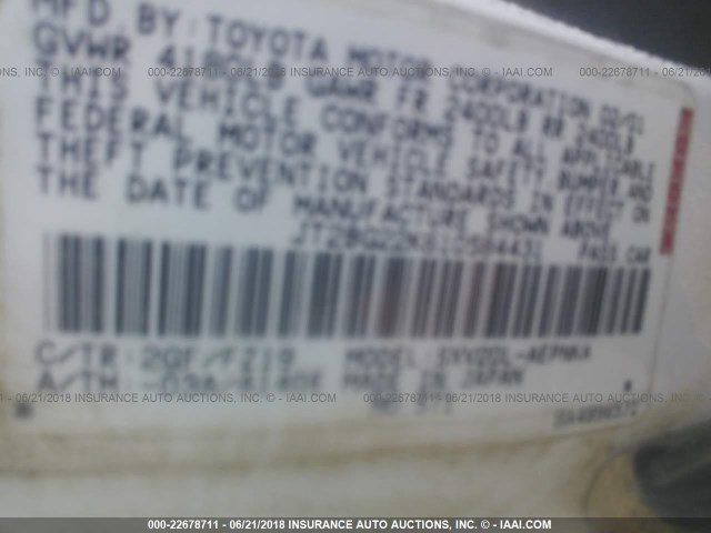JT2BG22K610584431 - 2001 TOYOTA CAMRY CE/LE/XLE 白色 照片 9