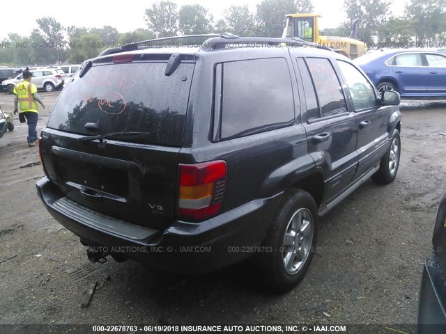 1J8GW68J43C554196 - 2003 JEEP GRAND CHEROKEE OVERLAND BLACK photo 4