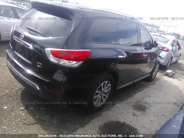 5N1AR2MM0DC633424 - 2013 NISSAN PATHFINDER S/SV/SL/PLATINUM 黑色 照片 4