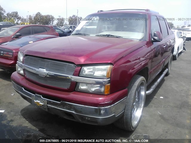 3GNEC12T64G270806 - 2004 CHEVROLET AVALANCHE C1500 BURGUNDY photo 2