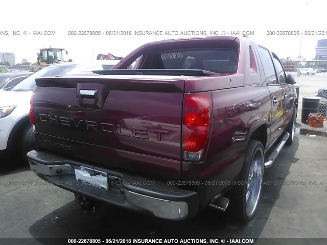 3GNEC12T64G270806 - 2004 CHEVROLET AVALANCHE C1500 BURGUNDY photo 4