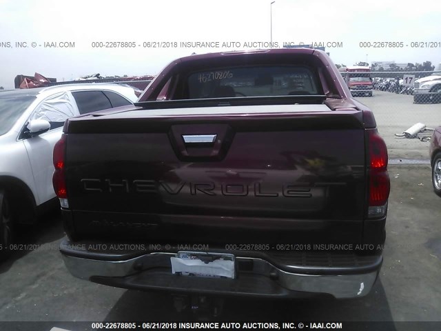 3GNEC12T64G270806 - 2004 CHEVROLET AVALANCHE C1500 BURGUNDY photo 6