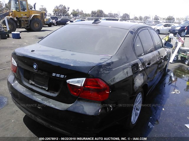 WBAVC53598FZ87690 - 2008 BMW 328 I SULEV BLACK photo 4