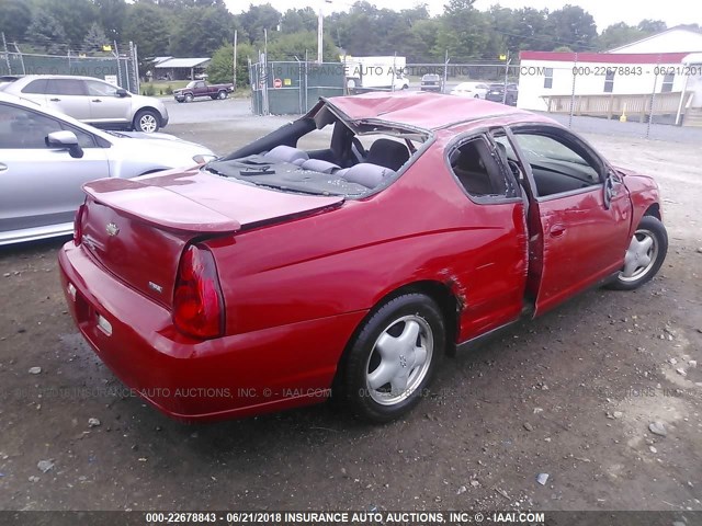 2G1WJ15K079347456 - 2007 CHEVROLET MONTE CARLO LS RED photo 4