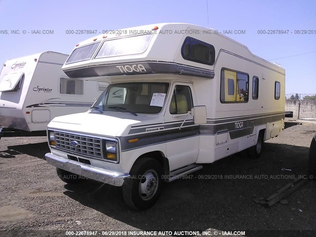 1FDKE30GXKHA52972 - 1989 FORD ECONOLINE E350 CUTAWAY VAN WHITE photo 2