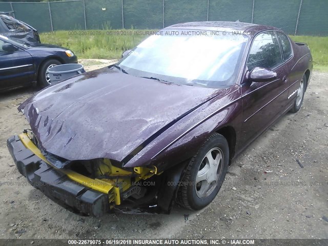 2G1WX12K839184665 - 2003 CHEVROLET MONTE CARLO SS მუქწითელი ფოტო 2