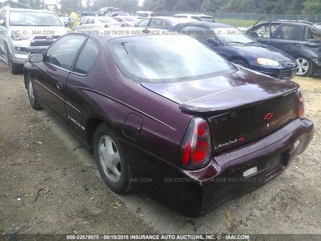 2G1WX12K839184665 - 2003 CHEVROLET MONTE CARLO SS MAROON photo 3