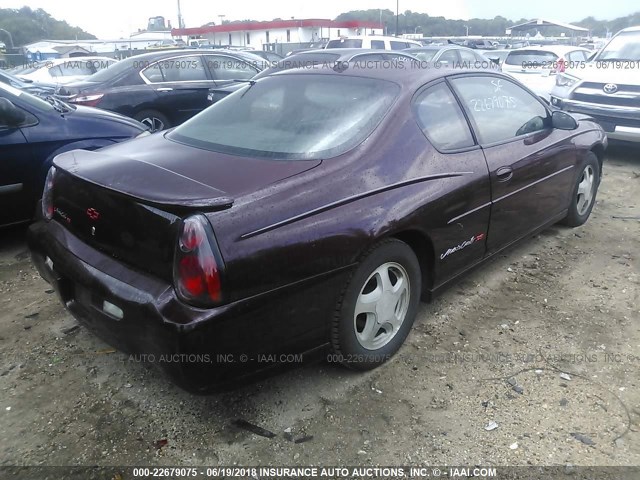 2G1WX12K839184665 - 2003 CHEVROLET MONTE CARLO SS MAROON photo 4