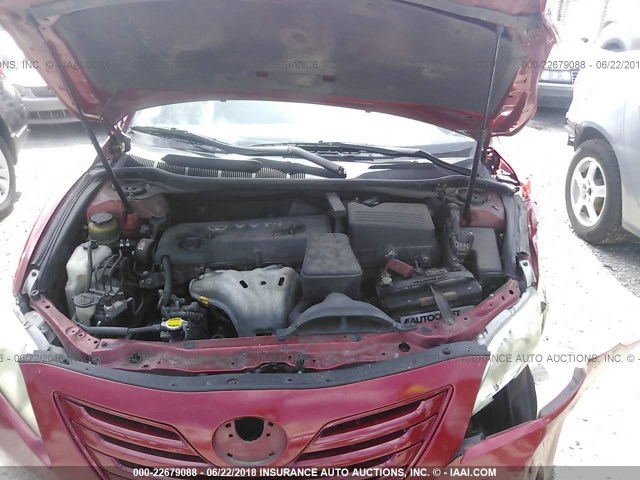 4T1BE46KX7U143336 - 2007 TOYOTA CAMRY NEW GENERAT CE/LE/XLE/SE RED photo 10