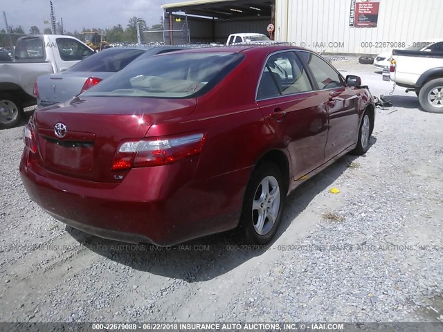 4T1BE46KX7U143336 - 2007 TOYOTA CAMRY NEW GENERAT CE/LE/XLE/SE RED photo 4