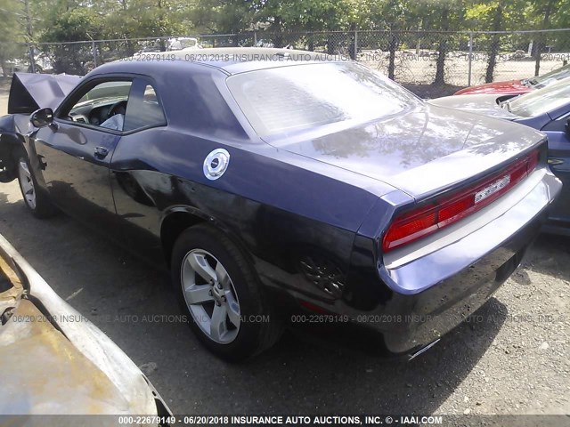 2C3CDYAG1EH133482 - 2014 DODGE CHALLENGER SXT BLUE photo 3