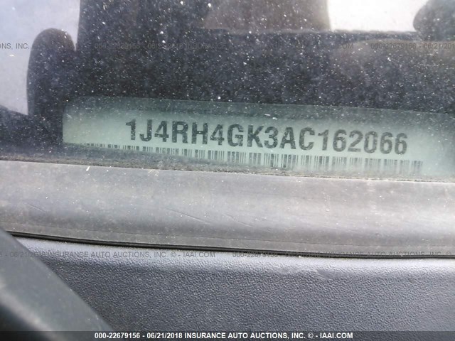 1J4RH4GK3AC162066 - 2010 JEEP COMMANDER SPORT Արծաթագույն լուսանկար 9