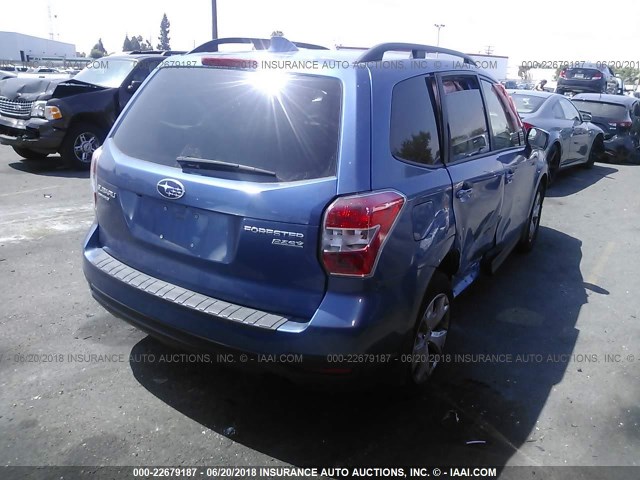 JF2SJAFC1GH444577 - 2016 SUBARU FORESTER 2.5I PREMIUM BLUE photo 4