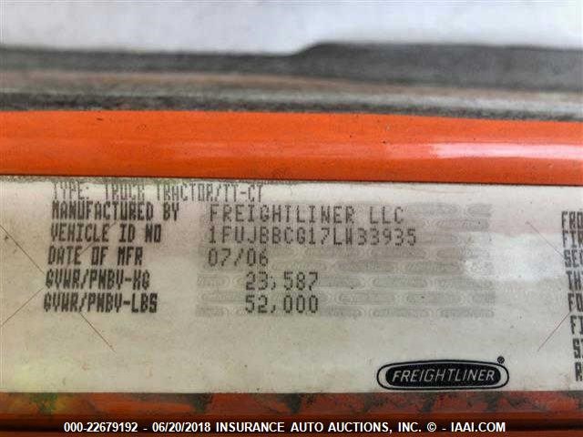 1FUJBBCG17LW33935 - 2007 FREIGHTLINER ST120 ST120 ORANGE photo 10