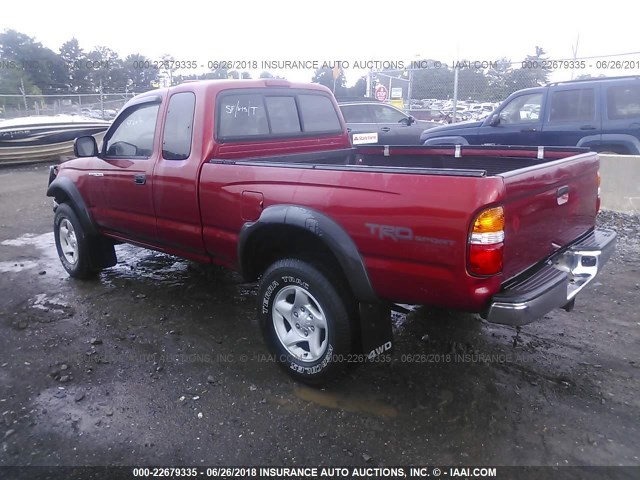 5TEWN72N61Z878613 - 2001 TOYOTA TACOMA XTRACAB RED photo 3